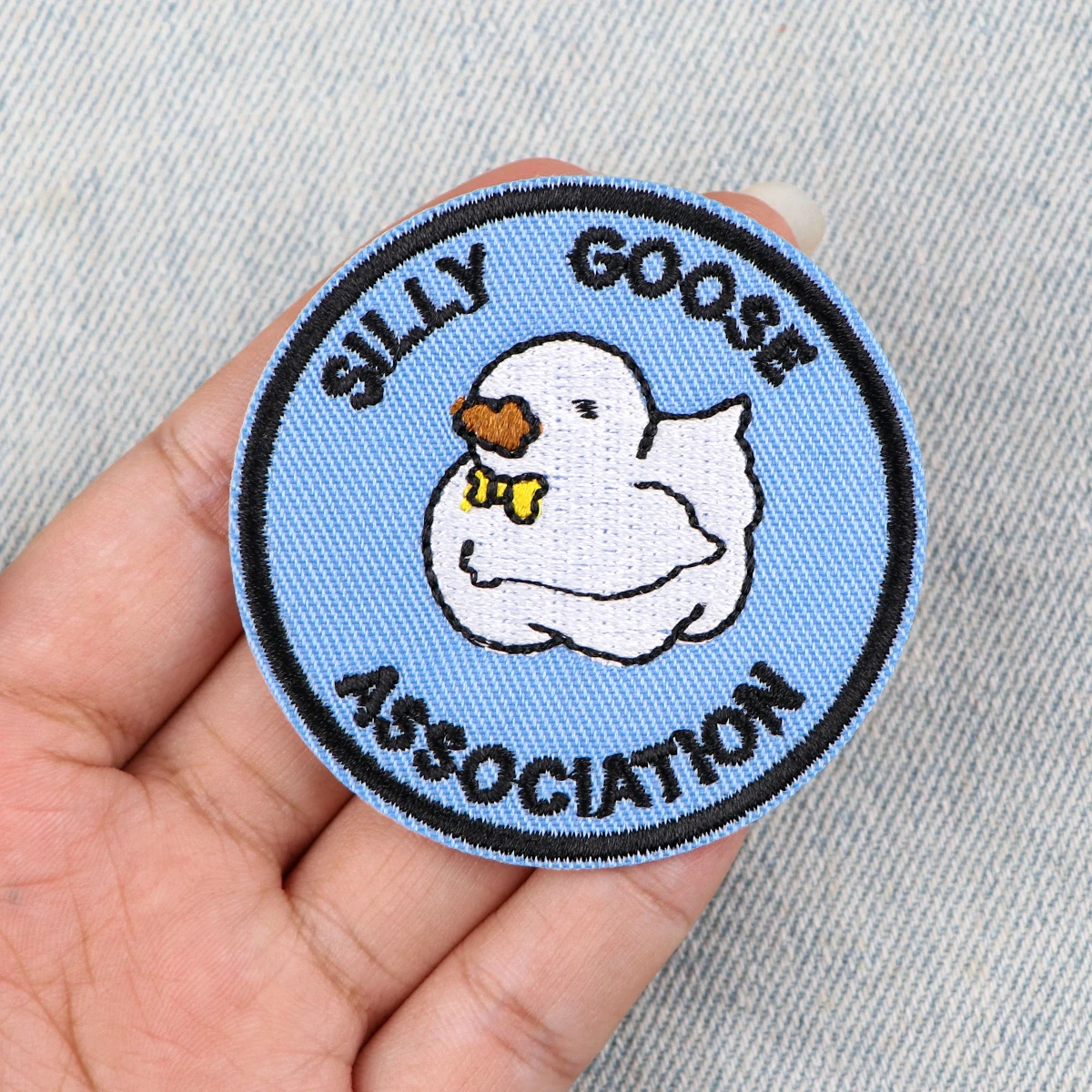 Cute Goose Patches for Clothing Iron on Embroidered Sew Applique Cute Patch Fabric Badge DIY Apparel Accessories Gifts