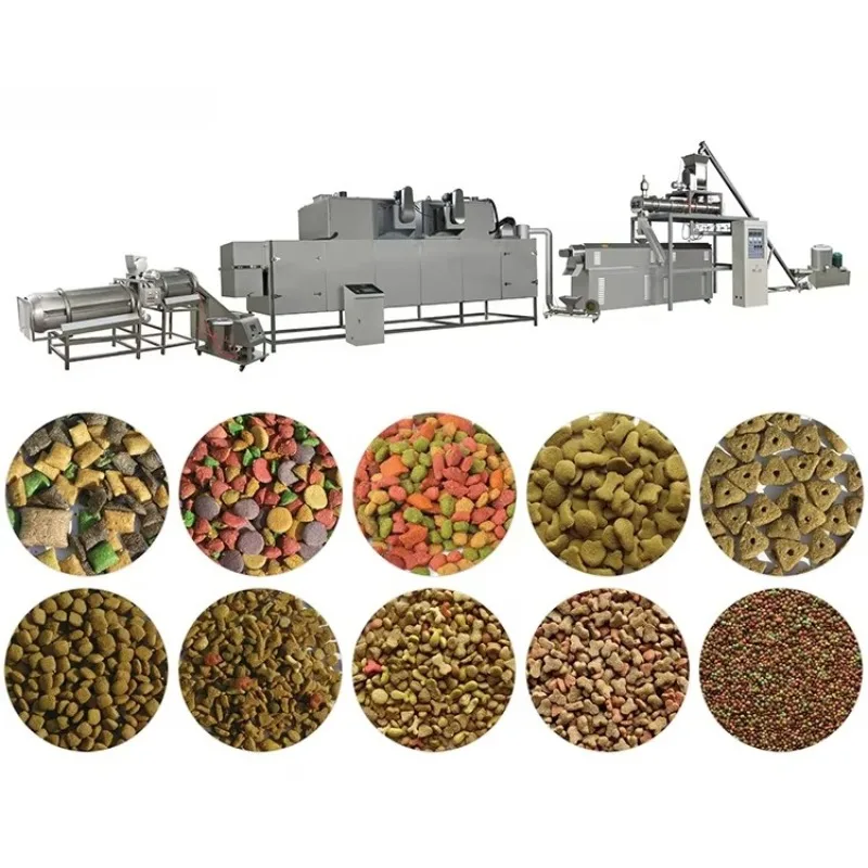 Customizable New Double Screw Dry Dog Cat Food Extruder Process Line for Retail Manufacturing Plant  Fish Feed
