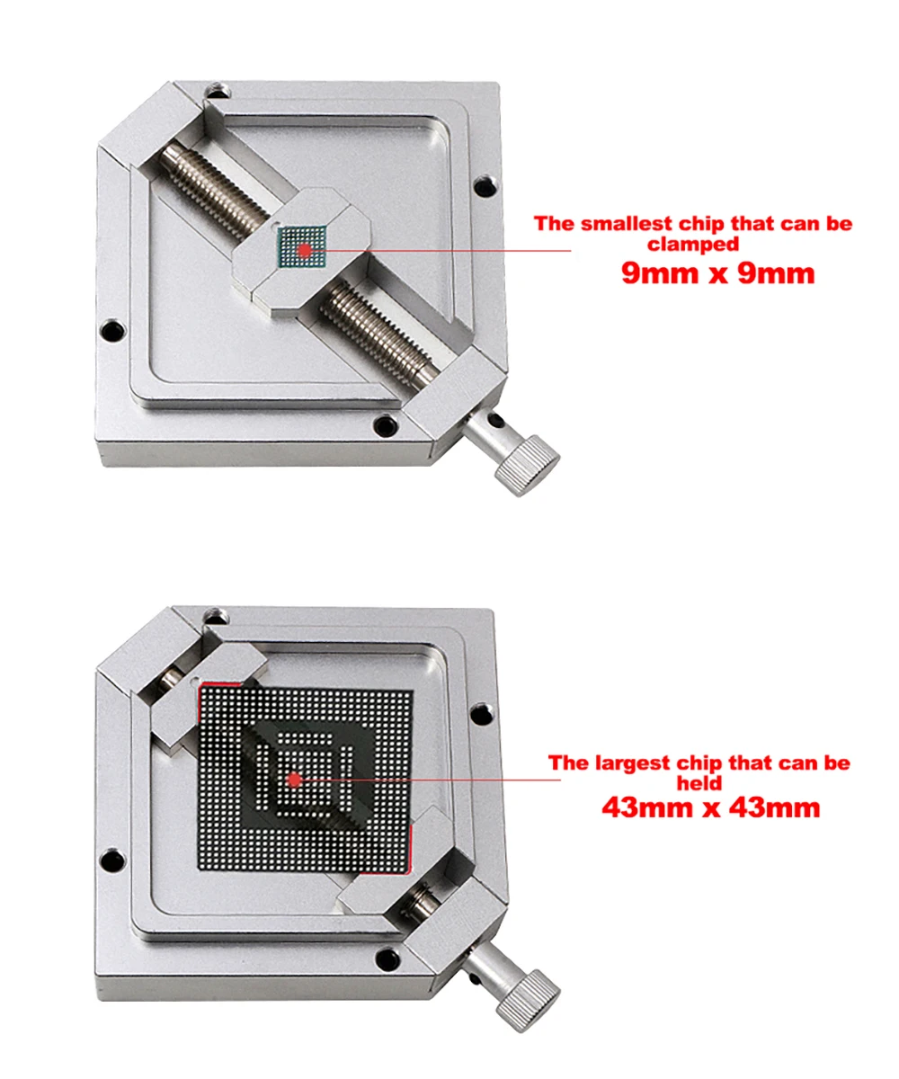 90x90mm BGA PCB Chips Solder Ball Rework Repair Jig BGA Reballing Station Stencils Template Holder Fixture for BGA Reballing