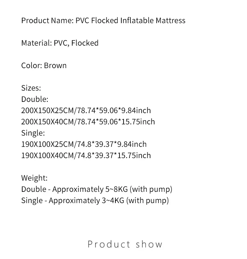 New Air Mattress Built-in Pump Self-inflating Mat Cushion Outdoor Tent Inflatable Bed Double Sleeping Pad for Camping or Indoor
