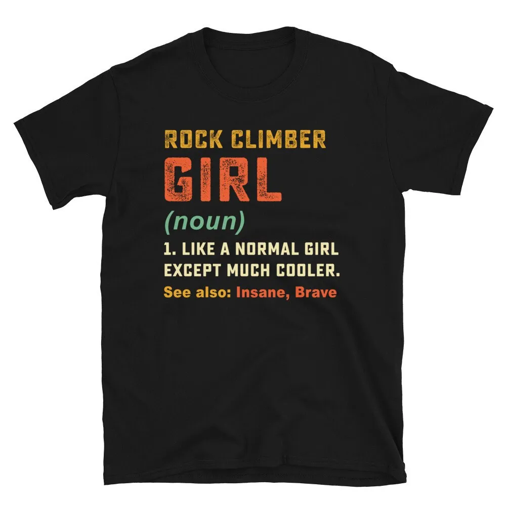 Rock Climbing Girl T Shirt Mountain Tools Climber Cute Bouldering Mountaineering