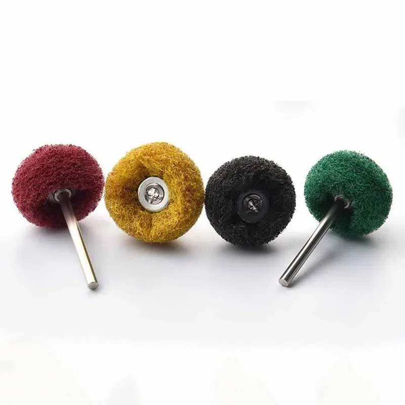 Mini Drill Abrasive Brush Nylon Buffing Polishing Wheel with 3/2.35mm Shank Grinding Sanding Head for Deburring Derusting