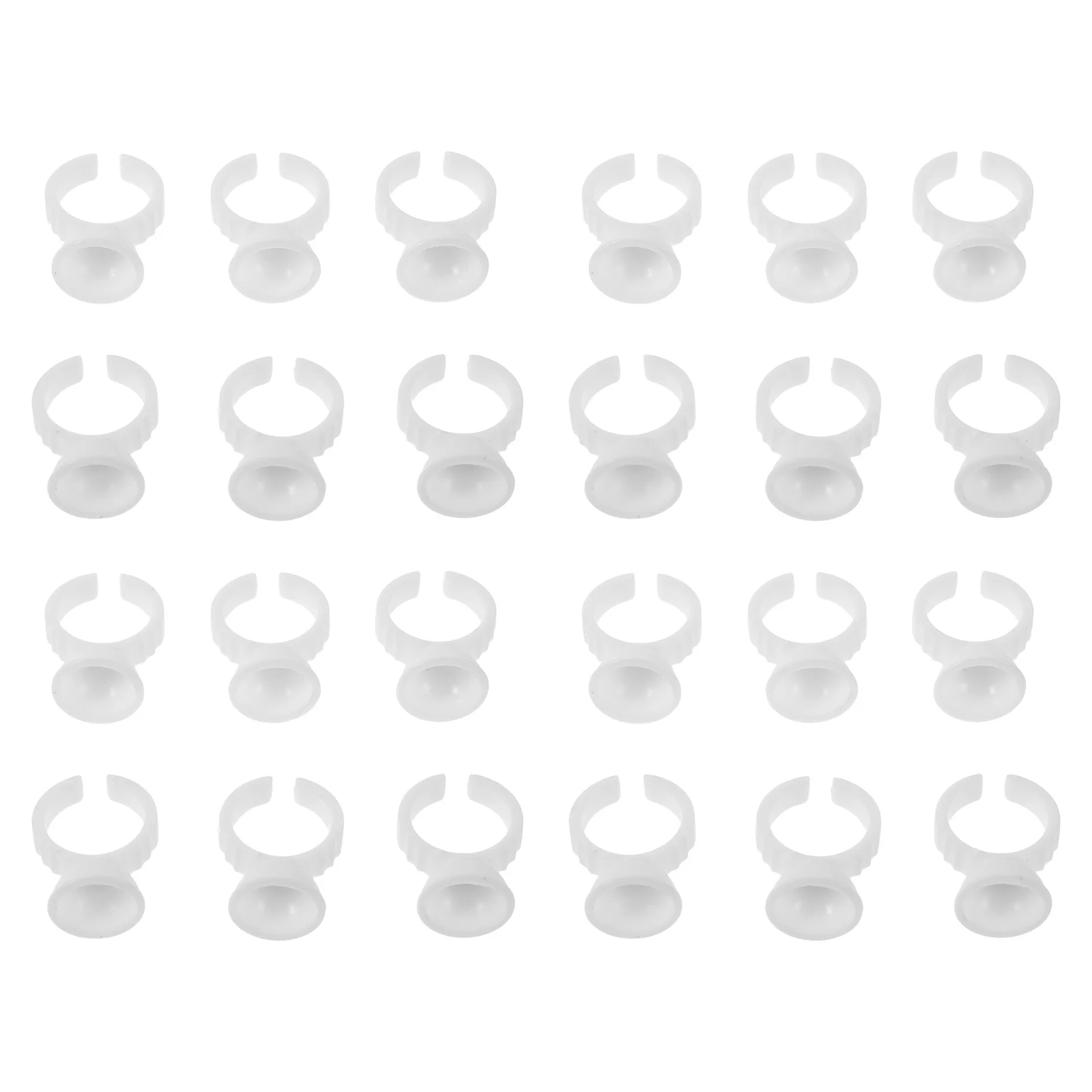 

500Pcs Disposable Glue Rings Cups Tattoo Eyelash Extension Supplies No Divider Single Cup Ring Lash Adhesive Holder White