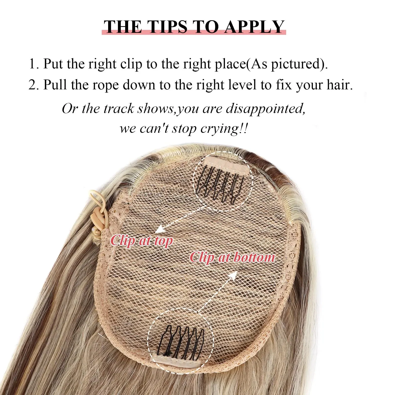 Highlight Blonde Long Ponytail 120G Clip In Hair Extensions Drawstring Straight Clip In 100% Real Human Hair Extensions #P8/613