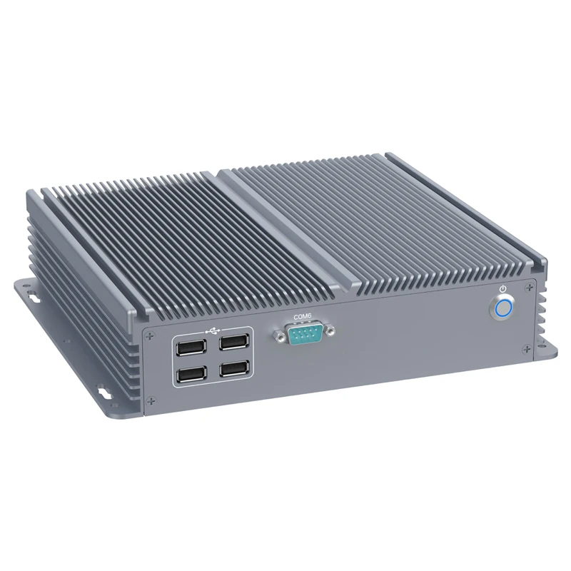 كمبيوتر صغير رخيص بدون مروحة Intel رباعي النواة J3710 HD VGA Dual LAN سطح المكتب الصناعي IoT الكمبيوتر 6xCOM RS232 أو RS485 Windows 10