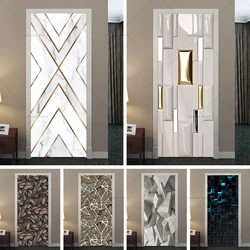 Modern Simple Lines Home Decoration Complete Set of Door Stickers Vinyl Waterproof Self-adhesive Posters Bedroom Wall Wallpaper
