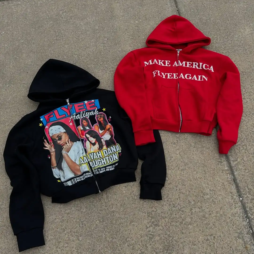 

American Letter printed hooded sweatshirt hip-hop hooded jacket retro long sleeved hooded sweatshirt sports shirt