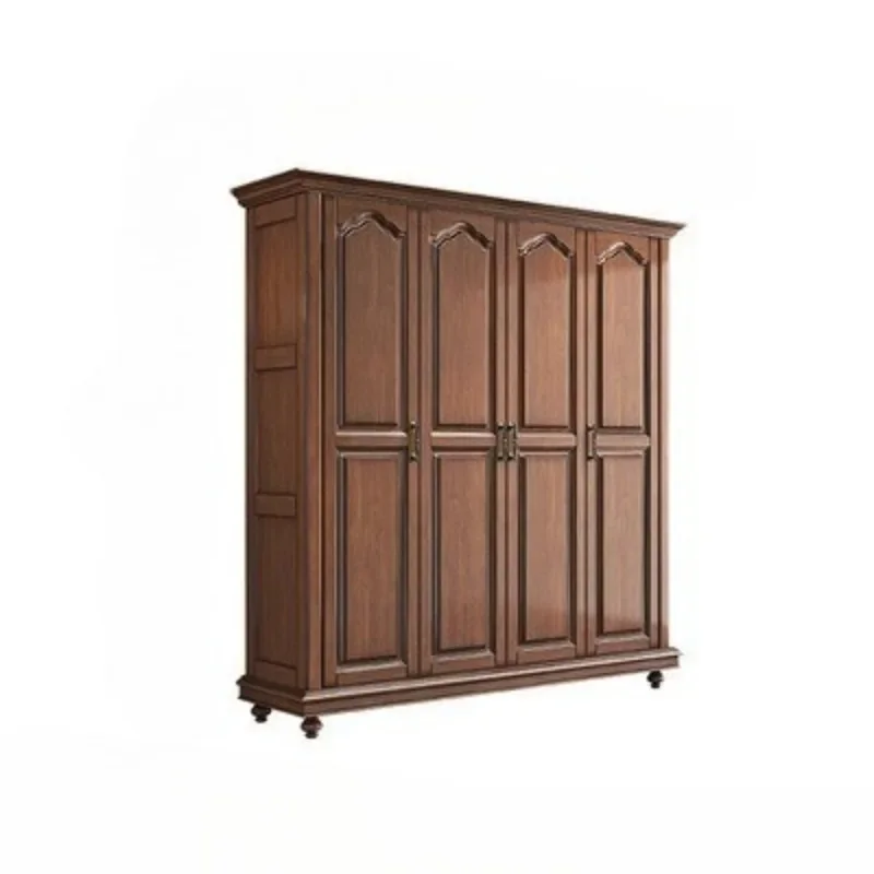 

All solid wood wardrobe, bedroom, four doors and two large wardrobes, European style, antique Chinese furniture