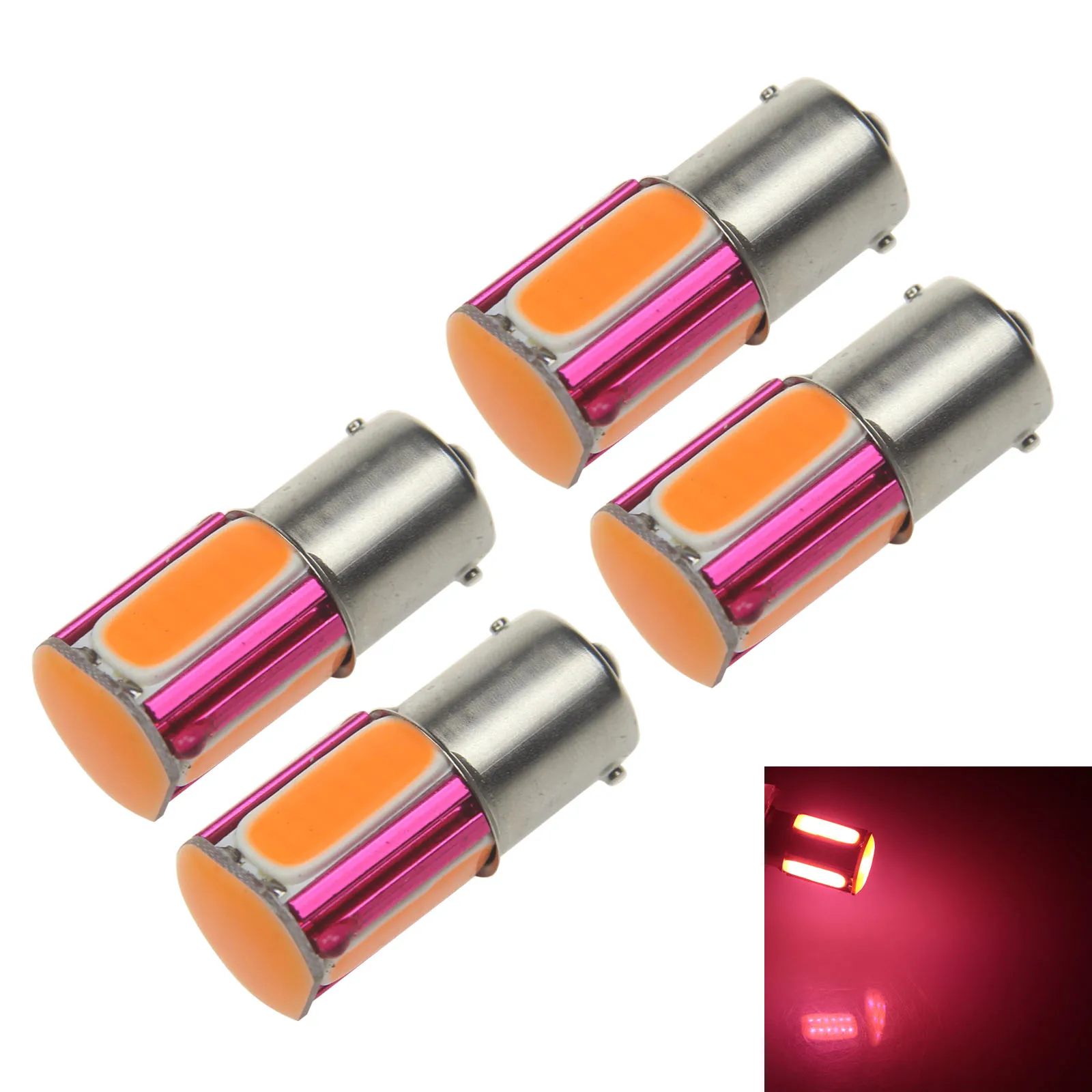 

4x PInk RV 1156 Side Blub габаритная лампа 4 излучателя COB светодиодный S25 7506 Z21215