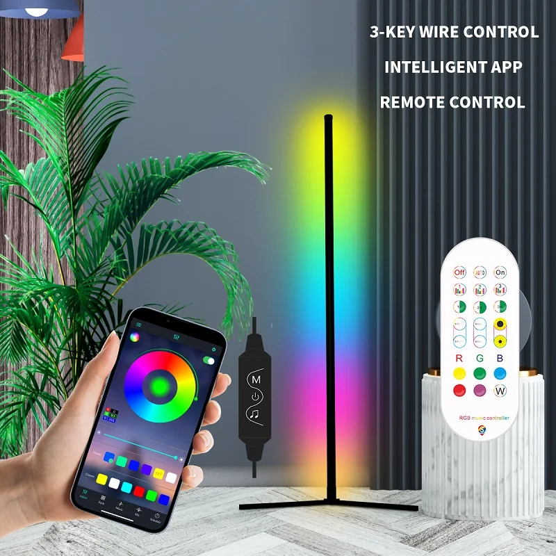 

Floor to Ceiling Ambient Light, Remote Control, Mobile App, Adjustable Mode, Music jumping, Color Changing, Bedroom Dazzling