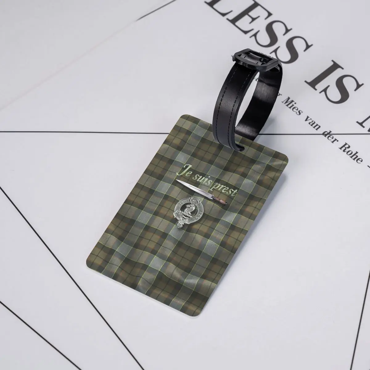 

Je Suis Prest Tartan Outlander TV Luggage Tags Suitcase Accessories Travel Baggage Boarding Tag Label Holder ID Name Address