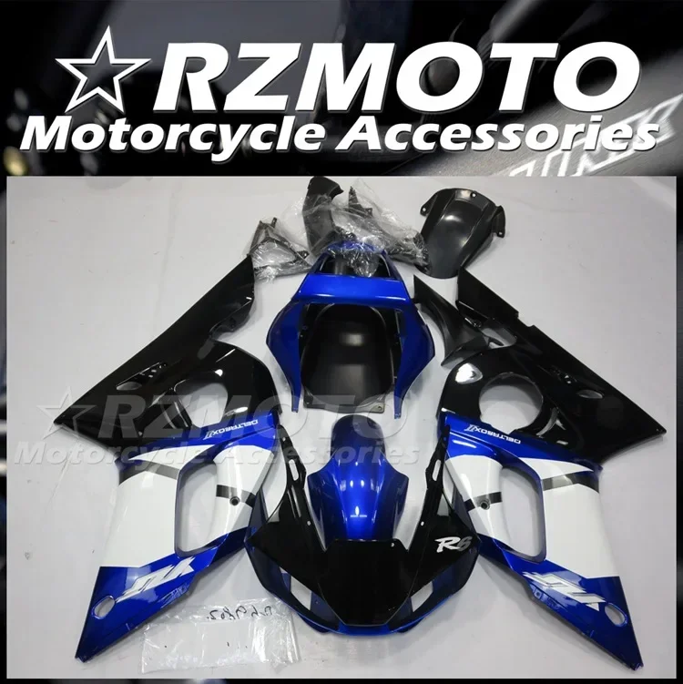 4Gifts New ABS Motorcycle Fairings Kit Fit For YAMAHA YZF- R6 1998 1999 2000 2001 2002 98 99 00 01 02 Bodywork Set Blue White