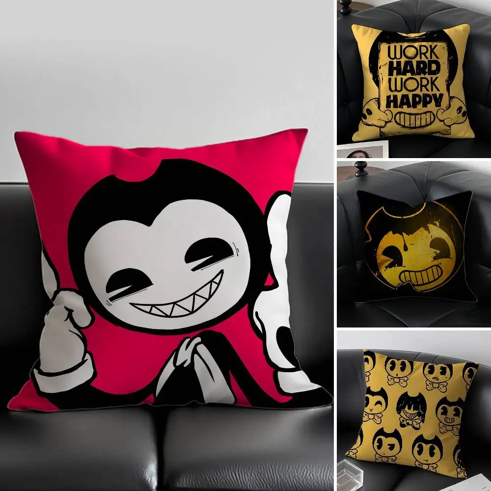 غطاء وسادة B-Bendy and the Ink Machine وسرير أريكة بسحاب غير مرئي مضاد للغبار