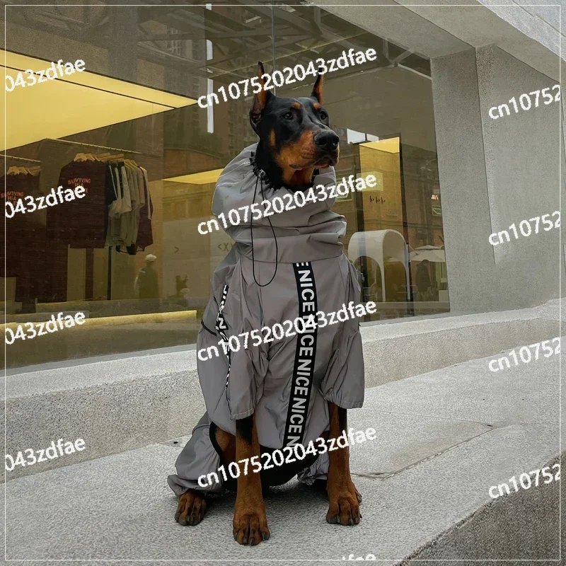 Large Dog Raincoat Reflective Waterproof Jacket Bulldog Doberman Greyhound Clothes Dogs Accessories Designer Pet Clothes