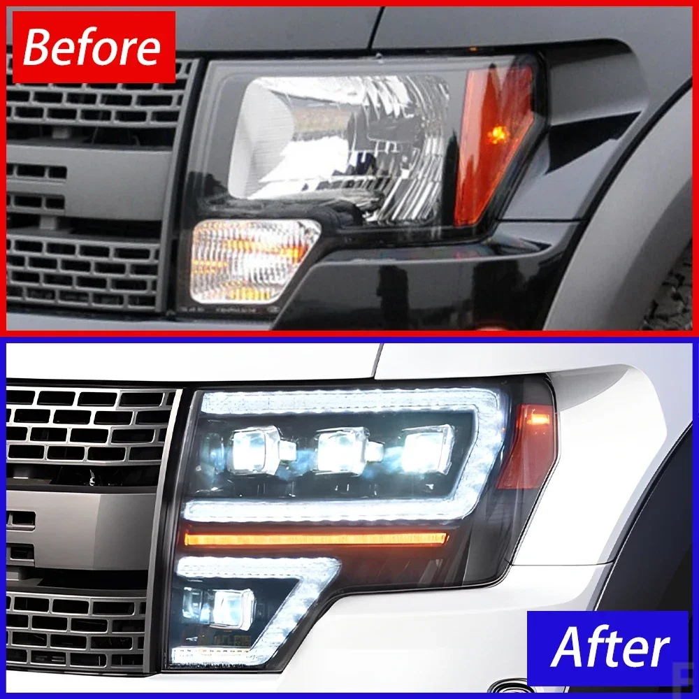 Upgrade Dynamic 4 Projector Lens Car Accessories Car Front Lamps For Ford Raptor F150 2009-2014 LED Auto Headlights Assembly