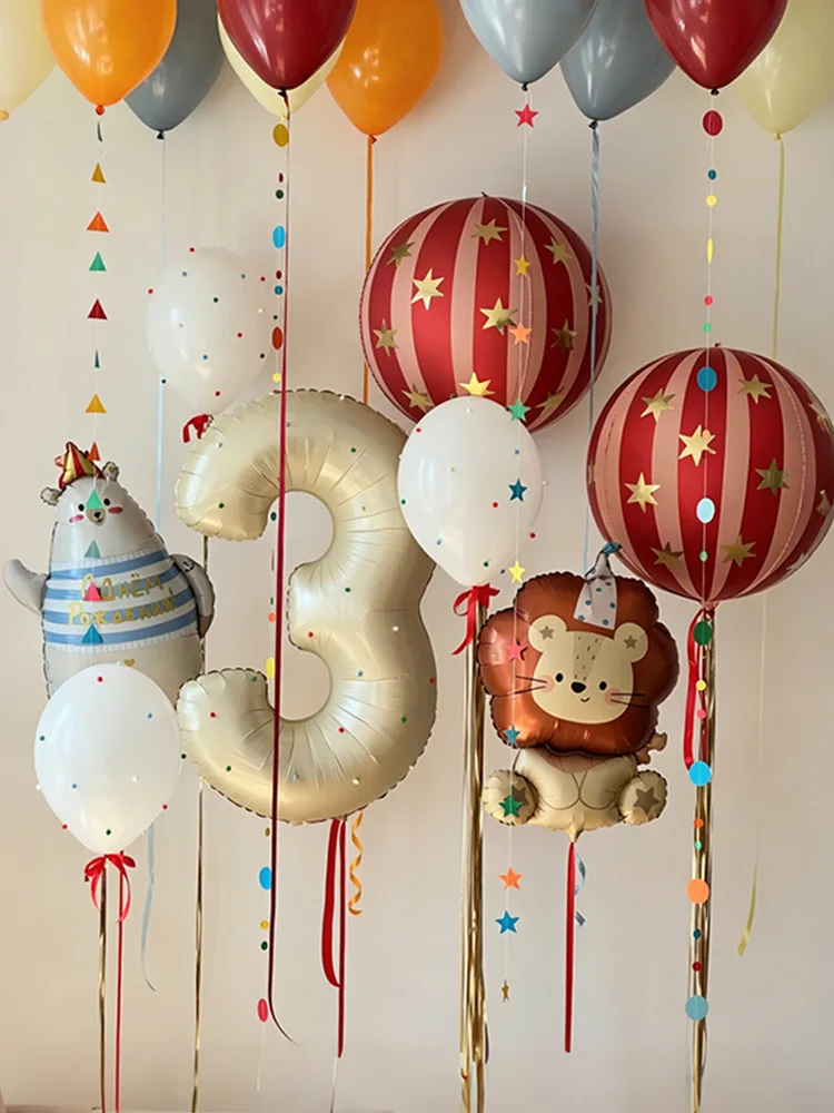 Karnevals-Themen-Dekorations-Ballon-Set, Cartoon-Löwen-Ballons, für Zirkus-Themen-Geburtstage und Karnevals-Party-Dekorations-Ballons