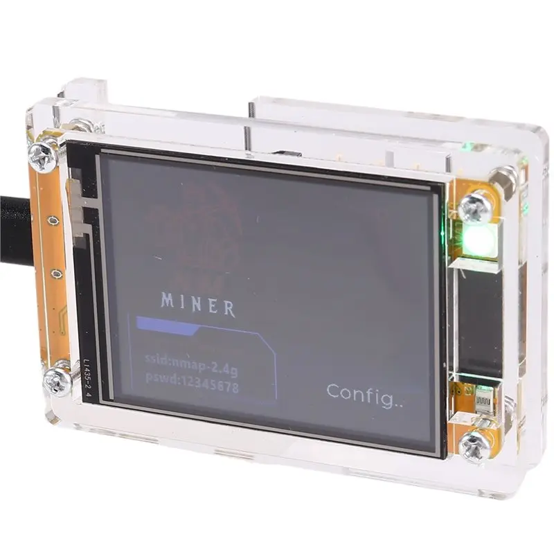 Pantalla elegante y inteligente Bitcoin Crypto Solo Miner Nerdminer Harshrate mejorado 680KH/S Nmminer Nerdminer Lotería