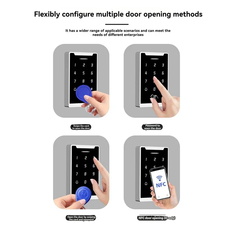 

ABAC-Waterproof Door Lock DC 12V 24V Access Control Electronic Door Opener System Keyboard Card Swiping Password