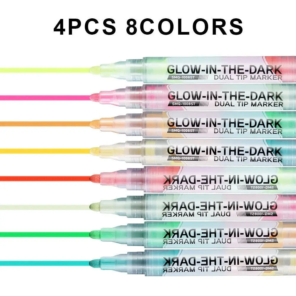 Creative Dual Tip Marker Pen DIY Graffiti Glow In The Dark Highlighter Pen Magic Pen Hand Painting Luminous Pen Marker Pen