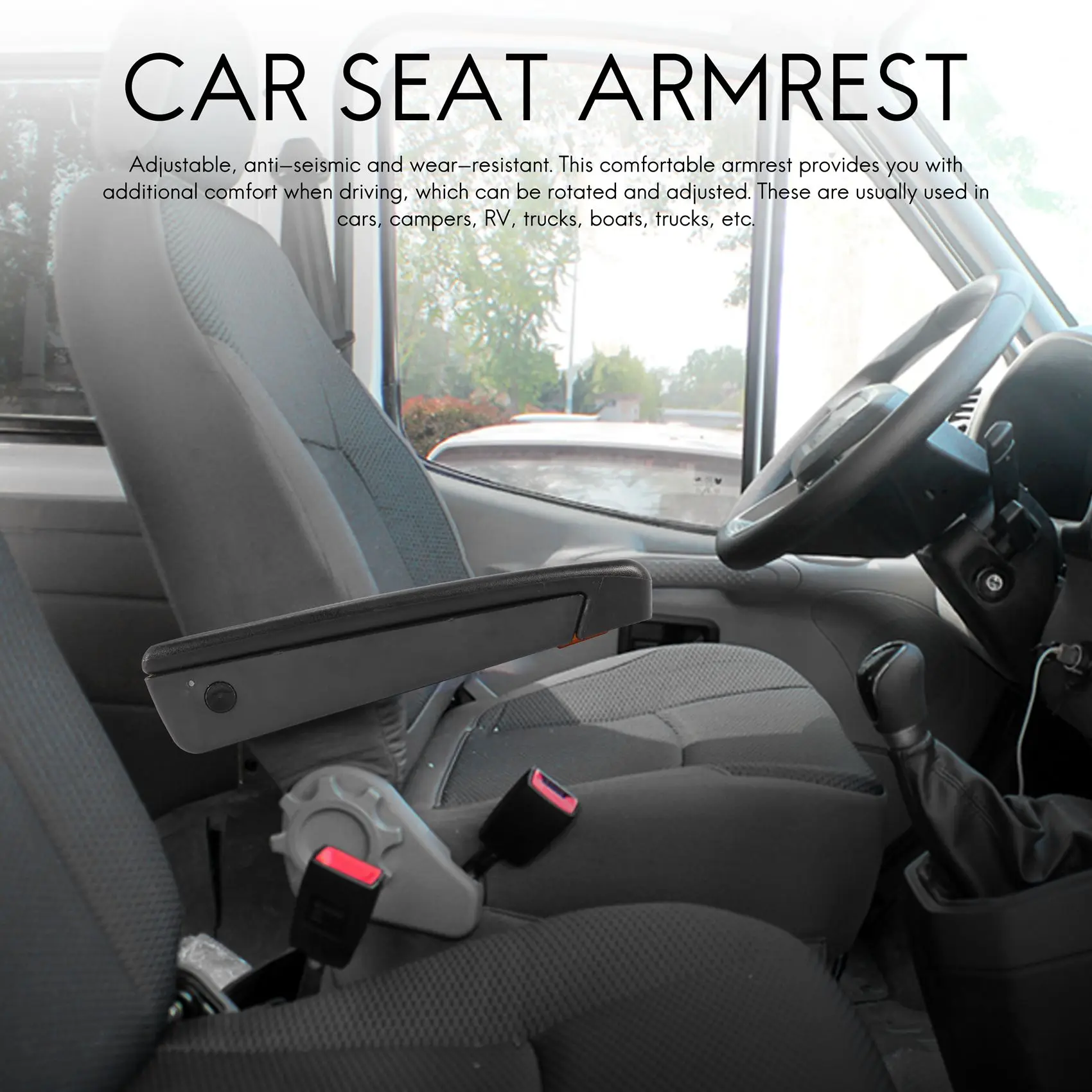 Car Universal Adjustable Car Seat Armrest For Rv Motorhome Truck Auto Parts Right