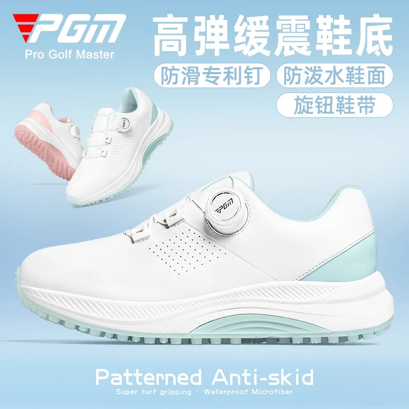 PGM Women's Golf Shoes Casual Sport Lady Sneakers Quick Lacing Microfiber Waterproof Anti-Slip High Elasticity XZ403 Wholesale