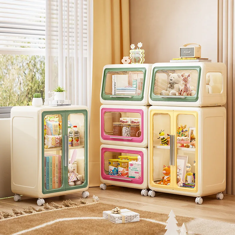 cartoon-children's-toy-storage-cabinet-locker-book-shelf-large-capacity-plastic-multi-functional-storage-cabinet