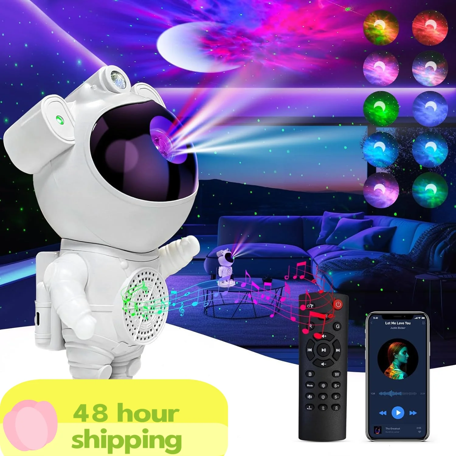 USB سماعة موسيقية ستار ليلة ضوء غالاكسي الإسقاط الحديثة LED صديقة للبيئة عكس الضوء جو مصابيح غرفة نوم هدية للأطفال