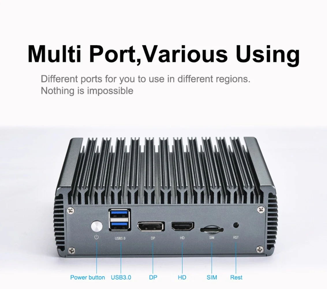 Chatreey 2.5G pfSense Firewall intel Pentium N4000 4*Intel i225 Nics Soft Router DDR4 Fanless Mini PC OPNsense VPN Server