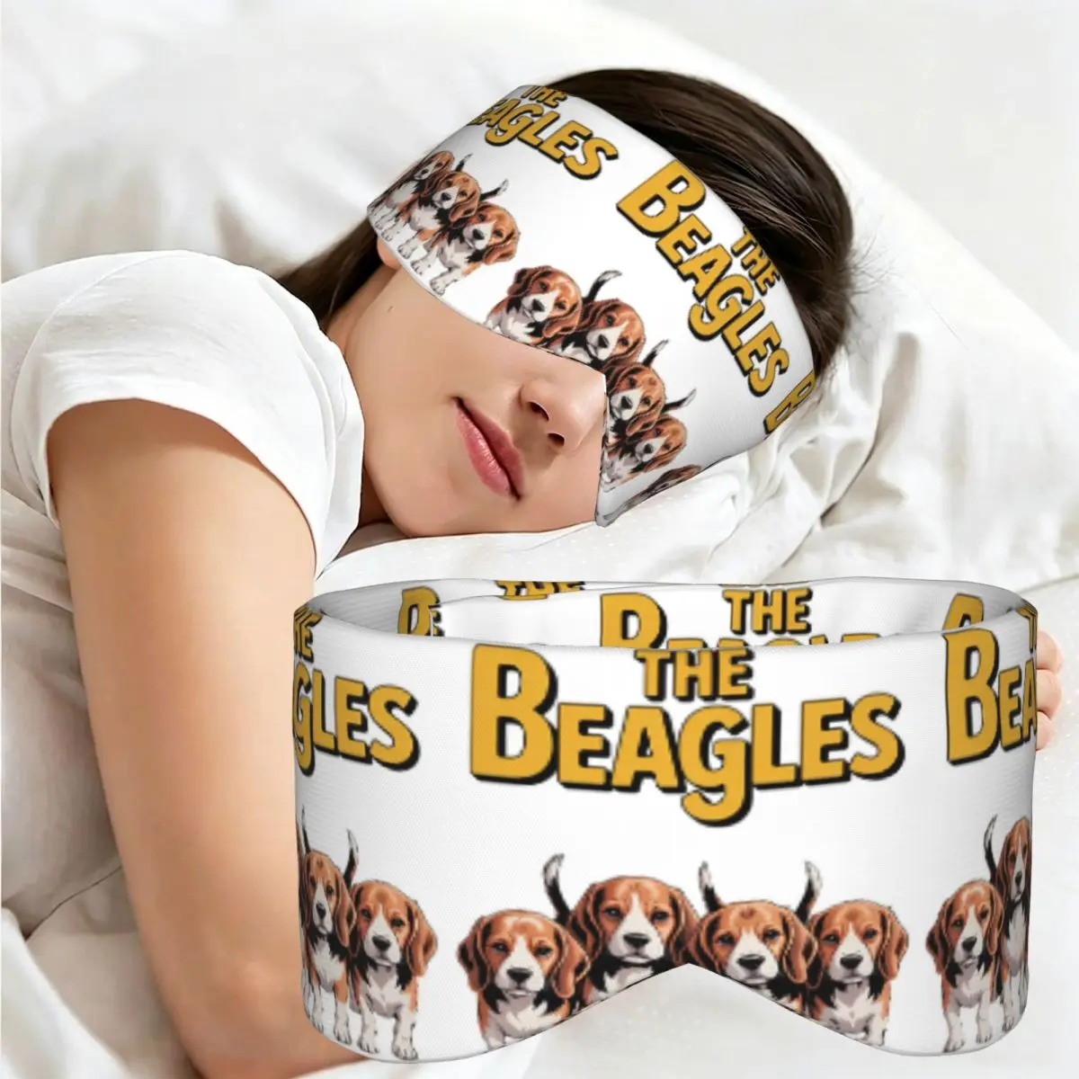 The Beagles Four Beagle Dog Crossing sleep eye mask Portable Eye Cover for Girls Boys Home Sleeping Party Gift Eyeshade eyepatch
