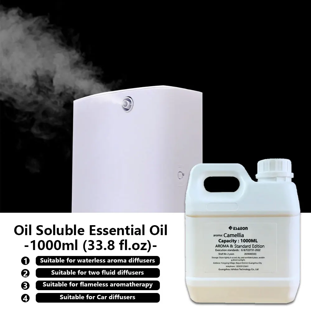 

ESAEON 1000ml (33.8 fl.oz) Camellia/Shangri-La Essential Oils - For All Waterless Aromatherapy Machines,Hotel Aroma Machine Oils