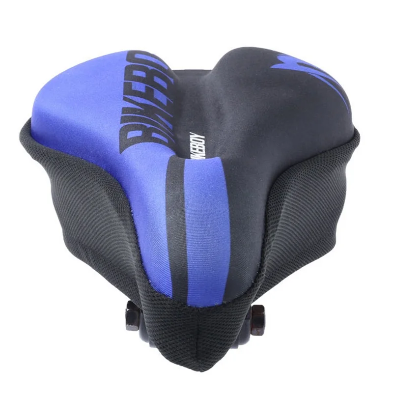 وسادة مقعد الدراجة من نسيج الألياف القابل للتنفس، ناعمة عالية المرونة من السيليكون، غطاء وسادة سرج الدراجة السميك باللون الأرجواني والأزرق #3