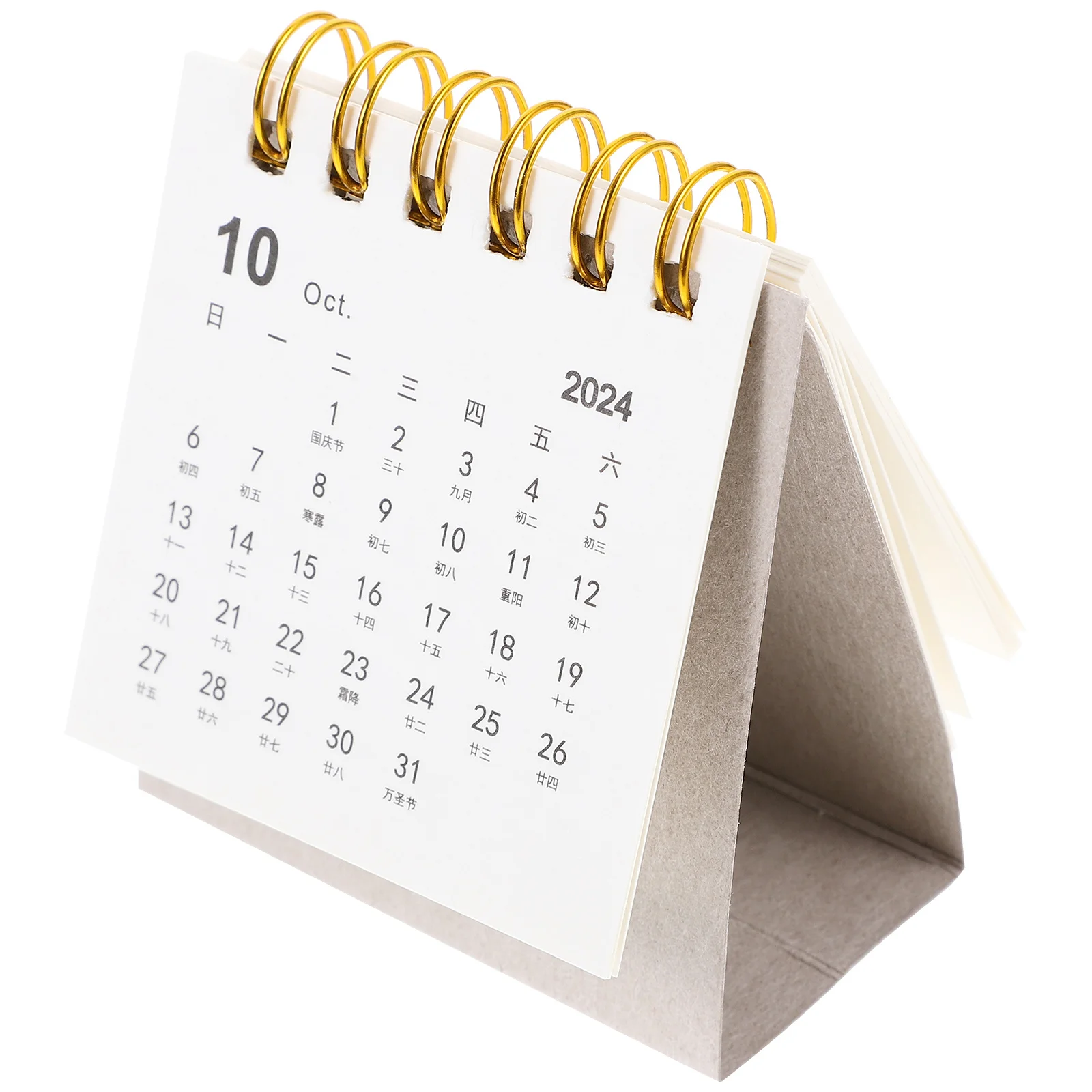 Mini 2024 Desktop Stand Small Desk Calendar For Office Home Use Household Standing Calendar Portable Paper Organizer Tabletop