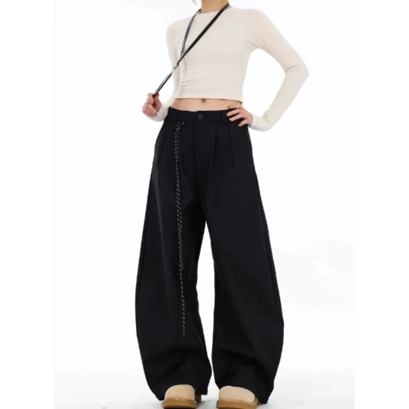 Women's Wide Leg Pants Y2K Gothic Hip Hop Lady's Cargo Pants Hotsweet Matching Female Trousers New
