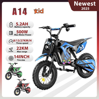 iScooter A14 Electric Dirt Bike for Kids 500W 5.2Ah Electric Motorcycle 27km/h Max Speed 14inch Trail Riding Off-Road Motorcycle