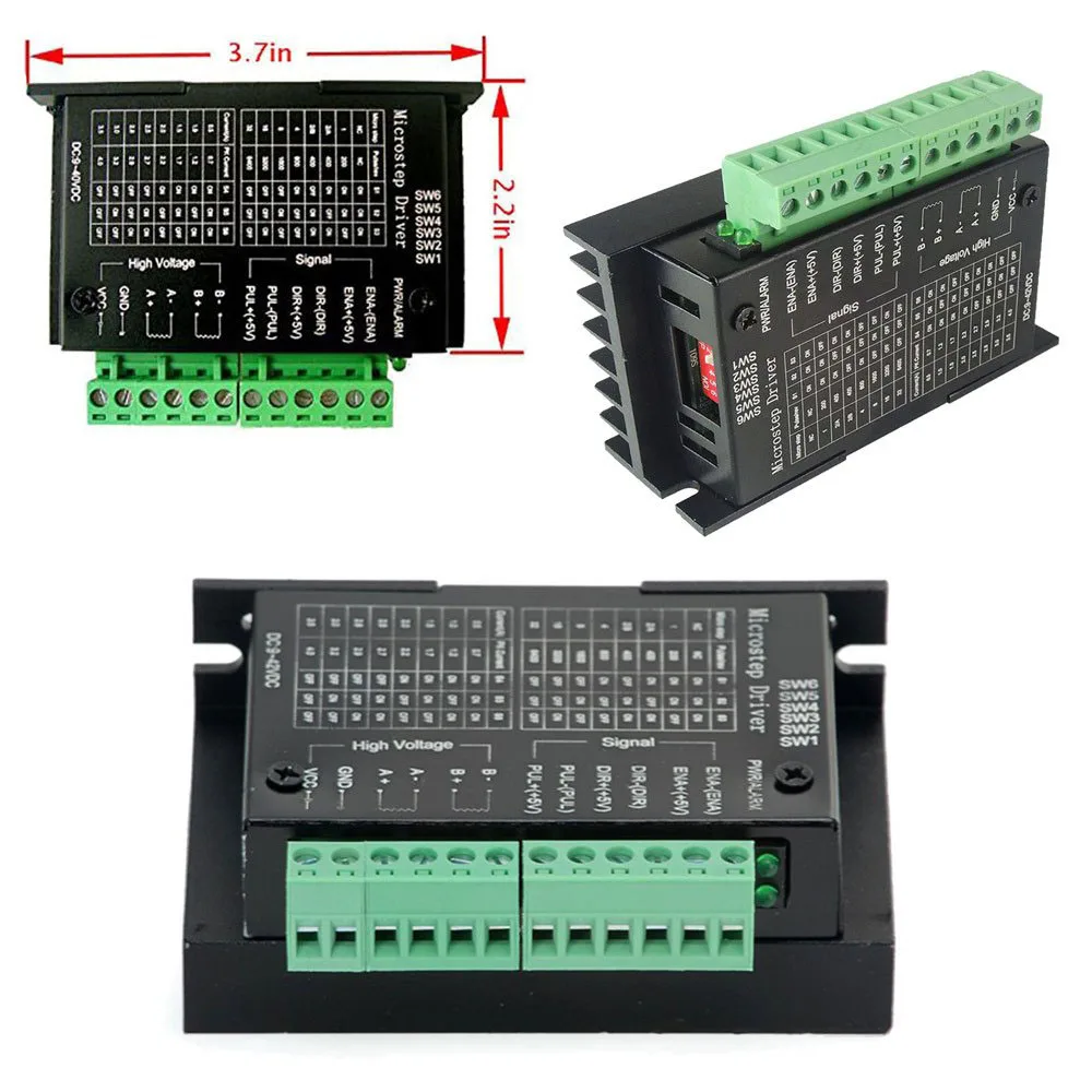 TB6600 4A 9-42V Stepper Motor Driver CNC Controller with Stepper Motor Nema 17 Bipolar 1.7A 40N.Cm Holding Torque and Motor Moun