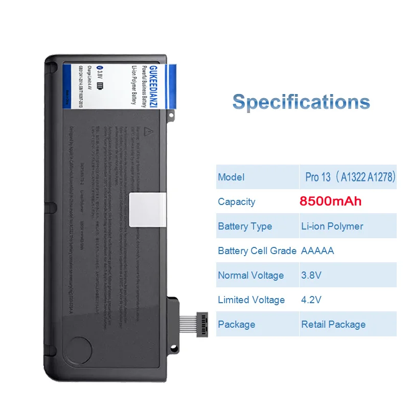 Pro 13( A1322 A1278) Laptop Battery For Apple MacBook Pro 13 