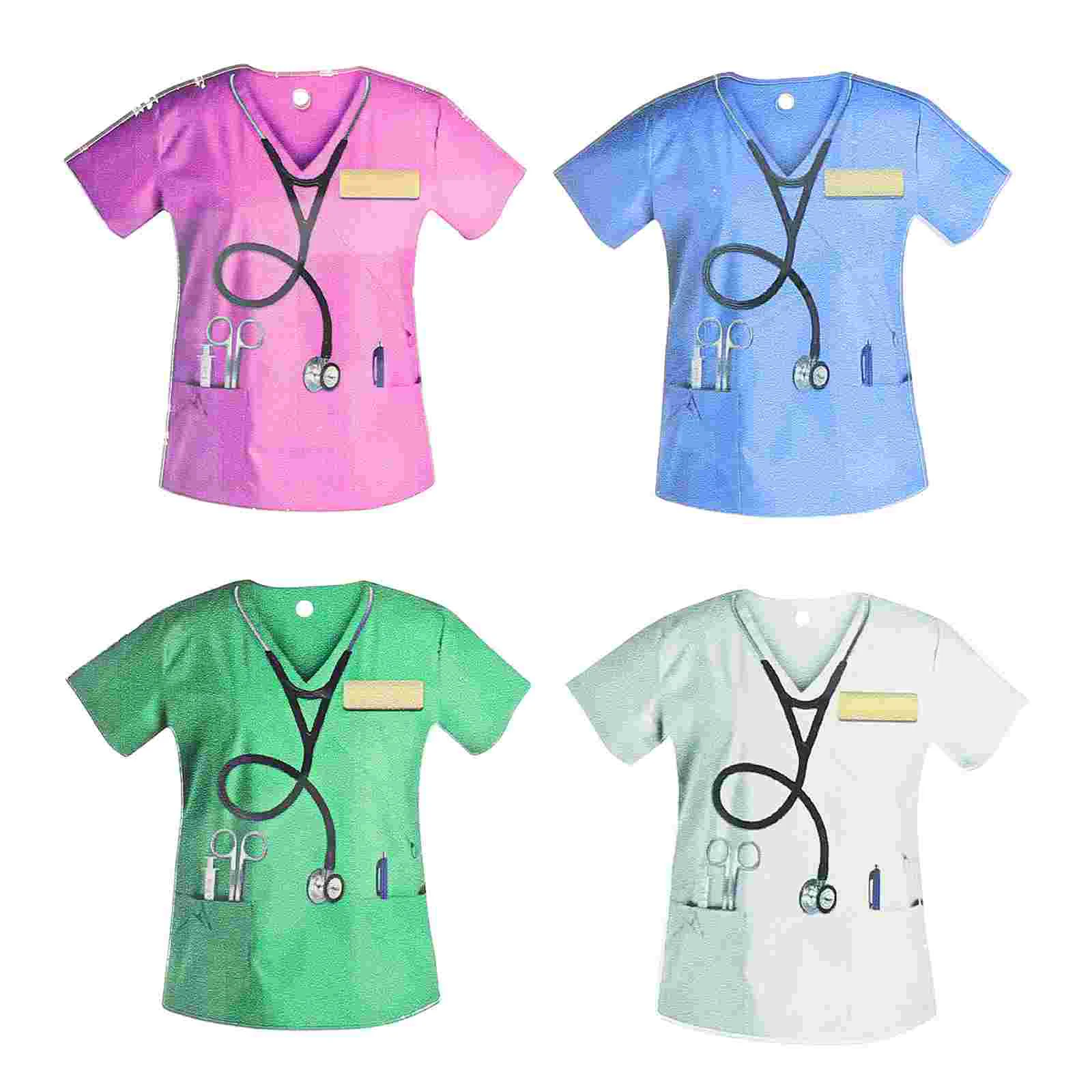 

4 Pcs Doctor and Nurse Key Chain Gifts Keychain Kit Bag Charm Ring Pendant Delicate Handbag Charms