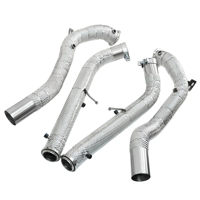 

Термозащитный кожух из нержавеющей стали для выхлопной трубы (даунпайп) для Mercedes-Benz G63 G500 G550 AMG W463A W464 4.0T 2019-2024