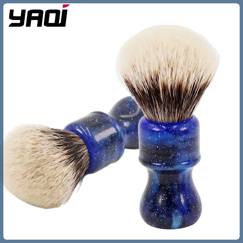 YAQI 24 مللي متر موضة غامضة لون الفضاء مقبض فرشاة الحلاقة الرطبة للرجال جديد جودة عالية السفر المحمولة فرشاة الحلاقة