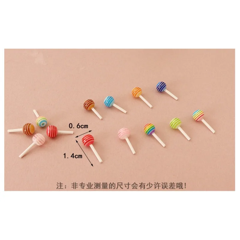 10pcs Dollhouse Candy Lollipop Random Color Miniature Food Scene Simulation Mini Model Supermarket Scene Ornaments Home Decor