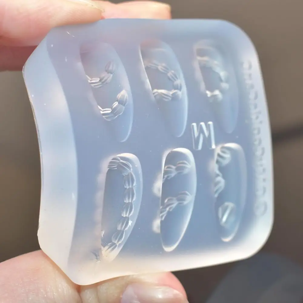 French style Cream Lace Nail Art Mold Silicone DIY Nails Resin Molds Nail Decoration Nail Art Carving Template