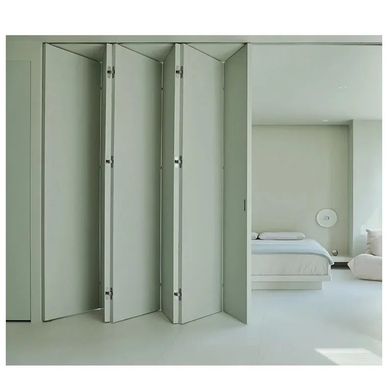 American interior frameless invisible door Bi folding invisible door solid wood Folding hidden door inside construction