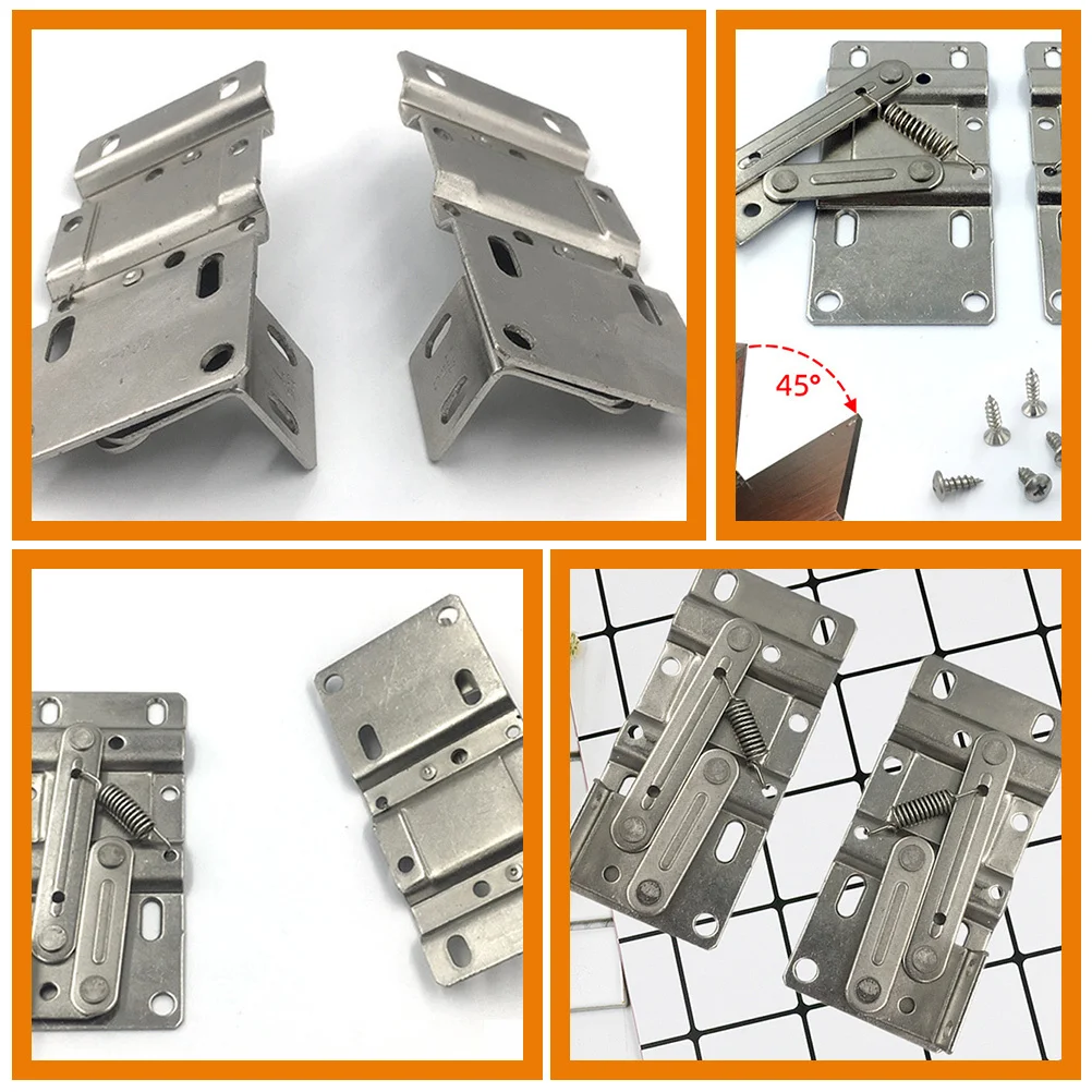 

4Pcs Pivot Hinge for Sink Base 45 Degree Down Flap Spring Hinge Thickened Plate Strong Load Bearing Cabinet Hinges Small