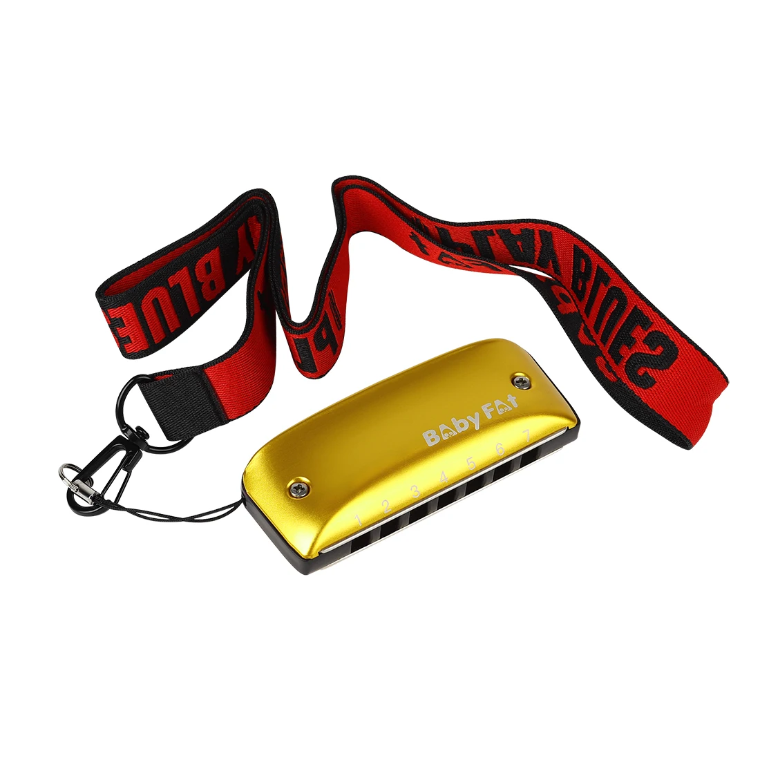 Baby Fat 7 Holes Blues Harmonica A/B/C/D/G/F Key Blues Harmonica Woodwind Instrument Red/Green/Purple/Blue/Pink/Yellow Available