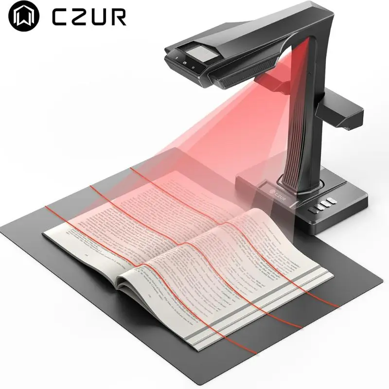 CZUR ET MAX الماسح الضوئي للكتب الاحترافي 38MP كاميرا المستندات منحنى الليزر المسطح USB عالية السرعة وثيقة الماسح الضوئي 180 + لغات OC