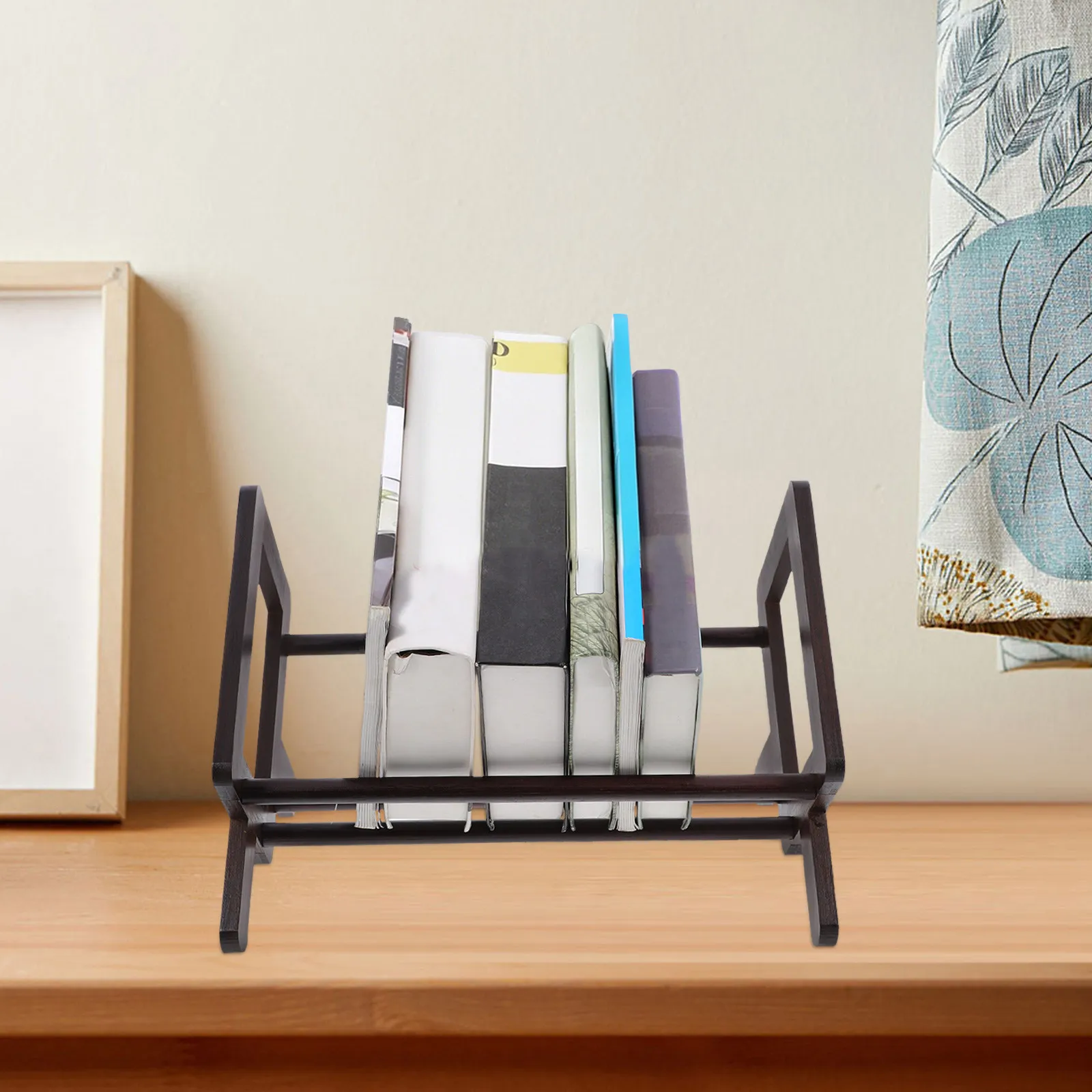 Bamboo Book Stand Desktop Reading Holder Smooth Burr Free Durable Rest for Study Cooking and Office