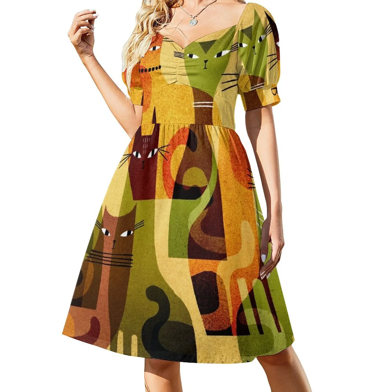 

CAT HERD Sleeveless Dress Woman clothes Women long dress