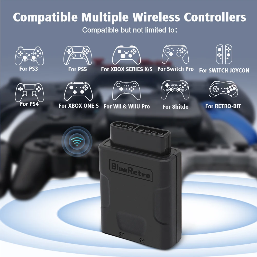 RetroScaler Blueretro Wireless Controller Adapter For SNES SFC Console to PS4 PS5 Switch Pro Switch Joycon Xbox One S Controller