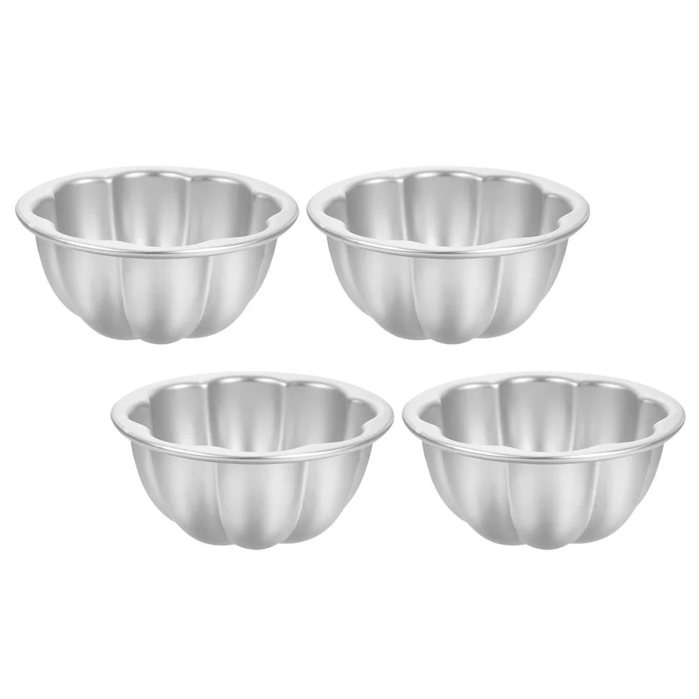 

4 Pcs Cake Mold Egg Tart Molds Pudding Non-stick Muffin Cups Cookie Baking Dish with Lid Stencils for