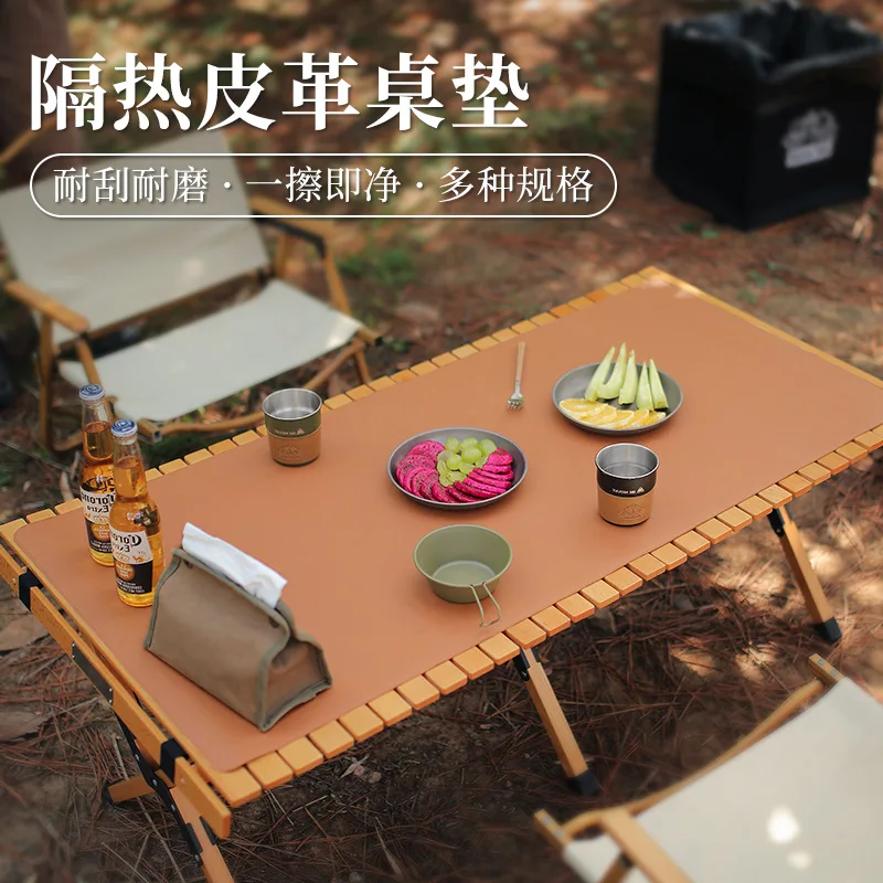 Waterproof Leather Chicken Rolls Table Mat, Outdoor Camping, Heat Insulation, Floor Mat, A999